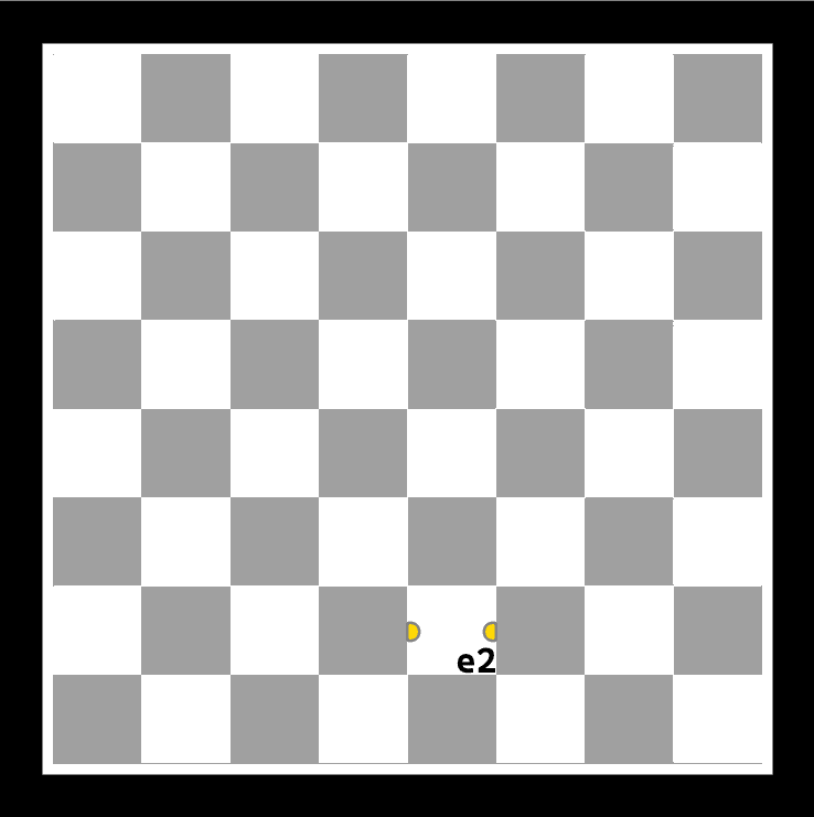 Single Square Indication on: the LEDs identify e2 directly.