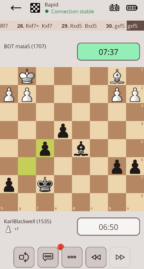 Board view gives more space to the position and move list.
