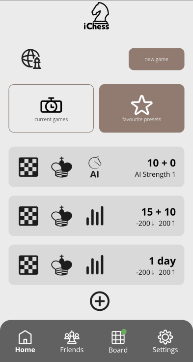Choose an offline game from the app’s Start screen.