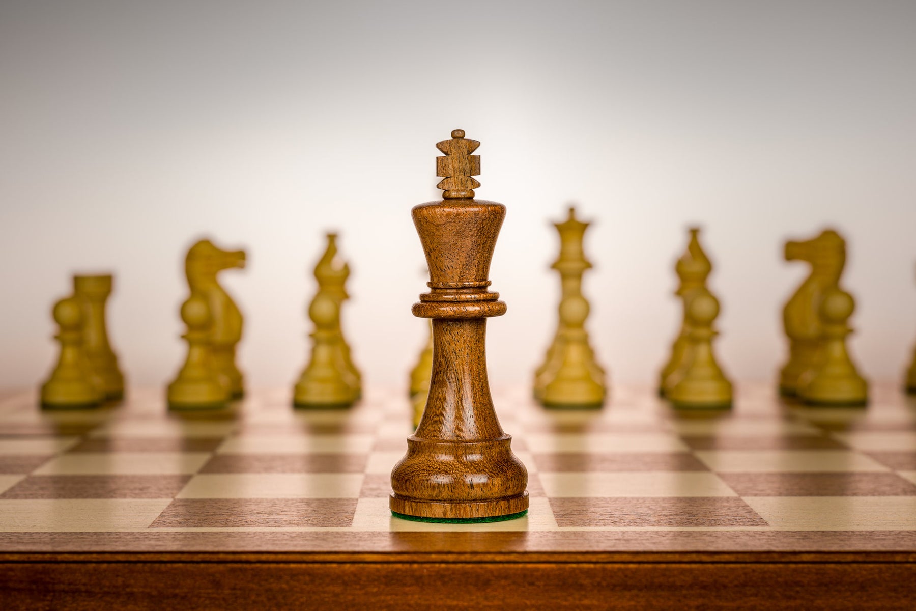 Tournament-Size Staunton Pieces in Real Hardwood