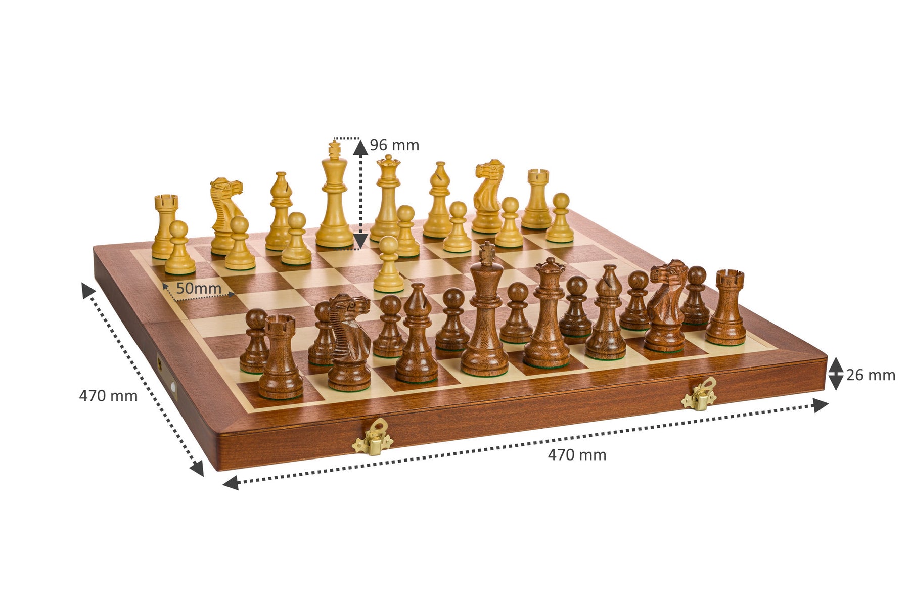 Tournament-Size Dimensions With Real Wooden Pieces