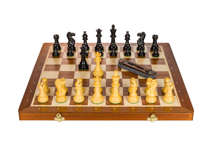 Marked iChessOne board with classic ebonized pieces